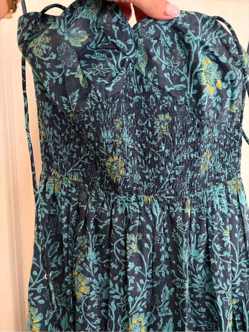 BNWT Free People Teal & Green Floral Strap Maxi Dress - Picture 2 of 8